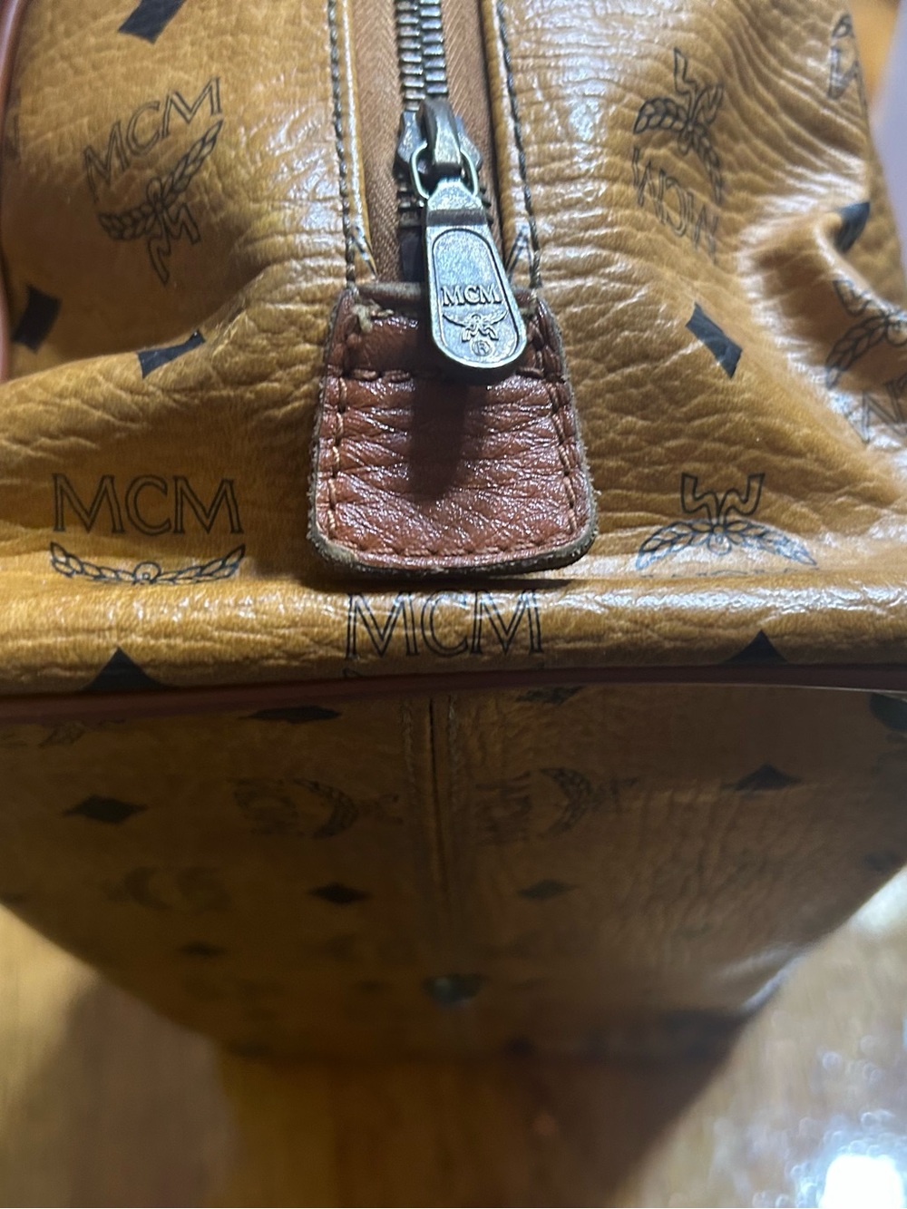 MCM Tan Visetos Monogram Satchel with Brown Handles 13x8x7 (read descript) - Picture 6 of 15